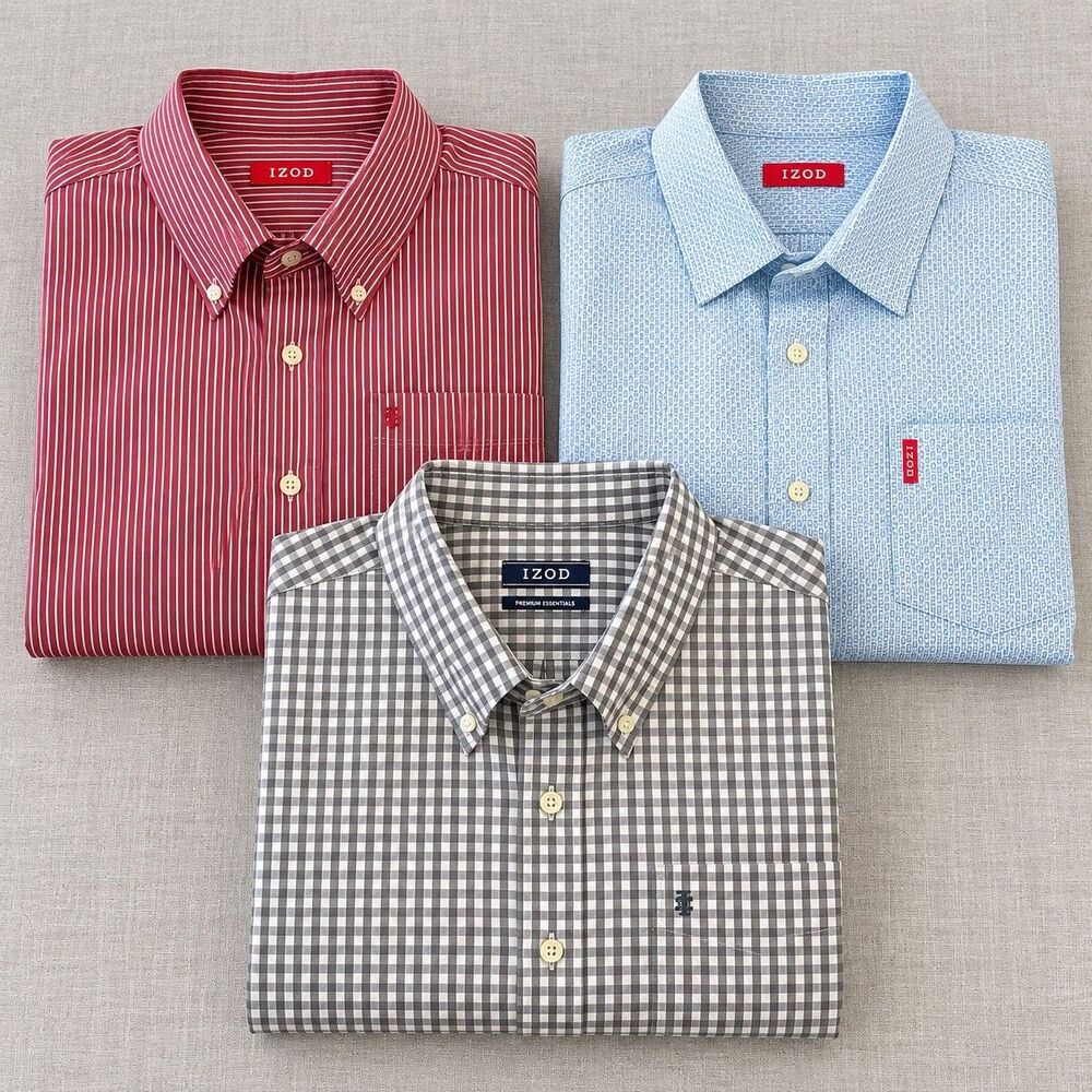 IZOD Premium Essentials Button Down Shirt Size 2XL Lot of 3